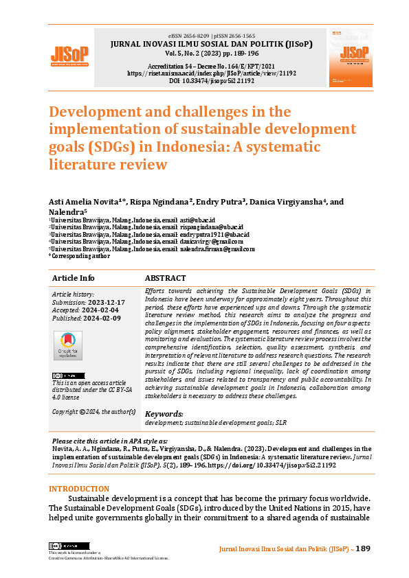 (PDF) Development and challenges in the implementation of sustainable ...