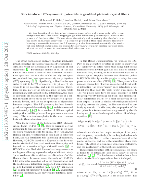 (PDF) Shock-induced PT -symmetric potentials in gas-filled photonic ...