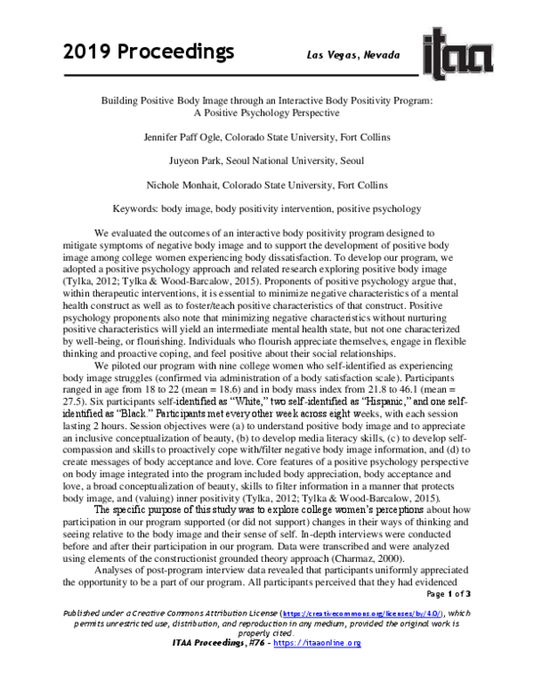 (PDF) Building Positive Body Image through an Interactive Body ...