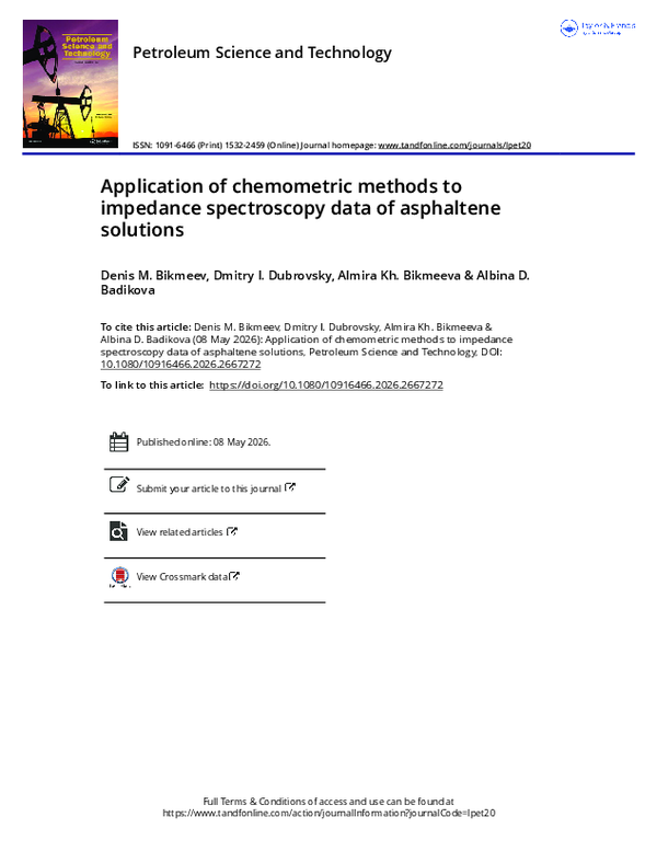 (PDF) Application of chemometric methods to impedance spectroscopy data ...