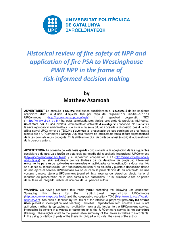 (PDF) Historical review of fire safety at NPP and application of fire ...