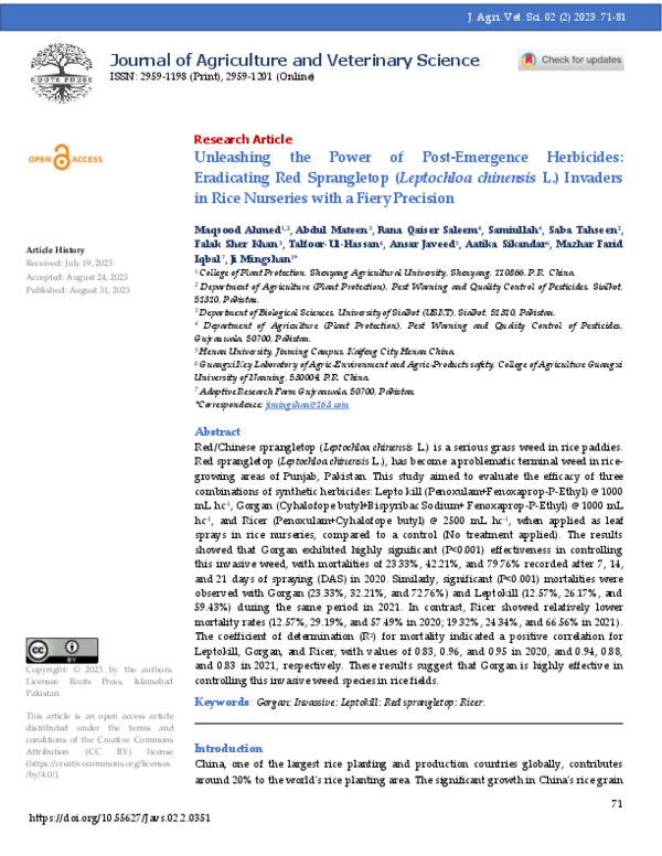 (PDF) Unleashing the Power of Post-Emergence Herbicides: Eradicating ...