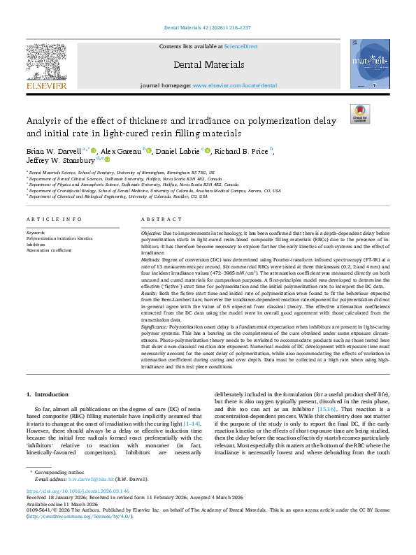 (PDF) Analysis of the effect of thickness and irradiance on ...