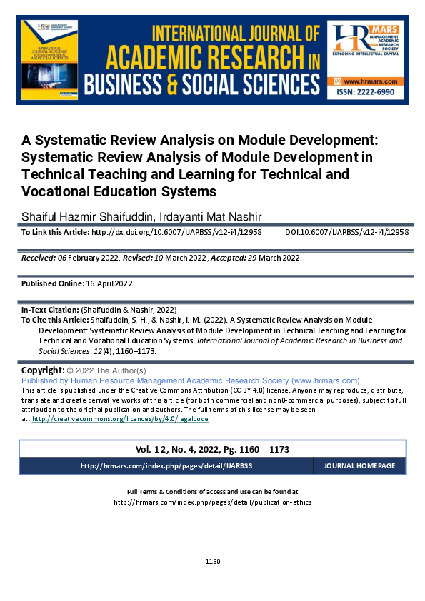 (PDF) A Systematic Review Analysis on Module Development: Systematic ...