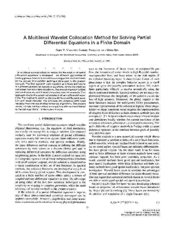 (PDF) A Multilevel Wavelet Collocation Method for Solving Partial ...