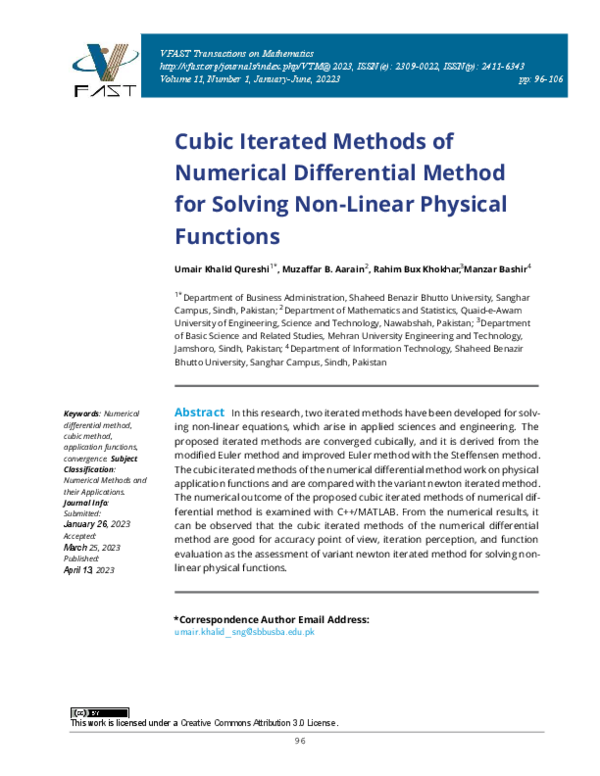 (PDF) Cubic Iterated Methods of Numerical Differential Method for ...