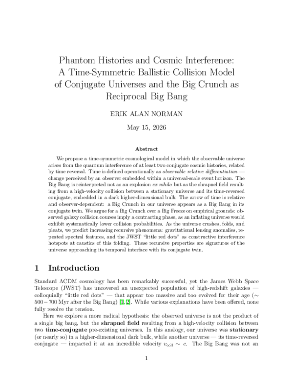 (PDF) Phantom Histories and Cosmic Interference: A Ballistic Collision ...