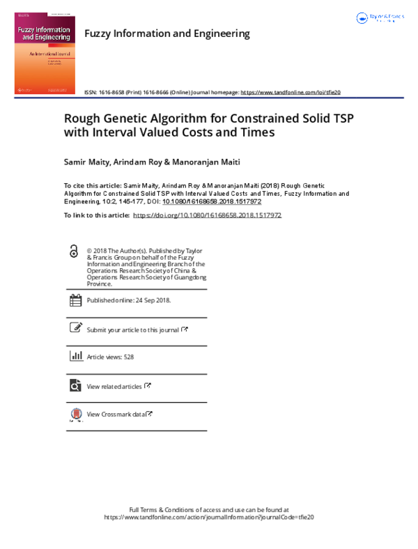 (PDF) Rough Genetic Algorithm for Constrained Solid TSP with Interval ...