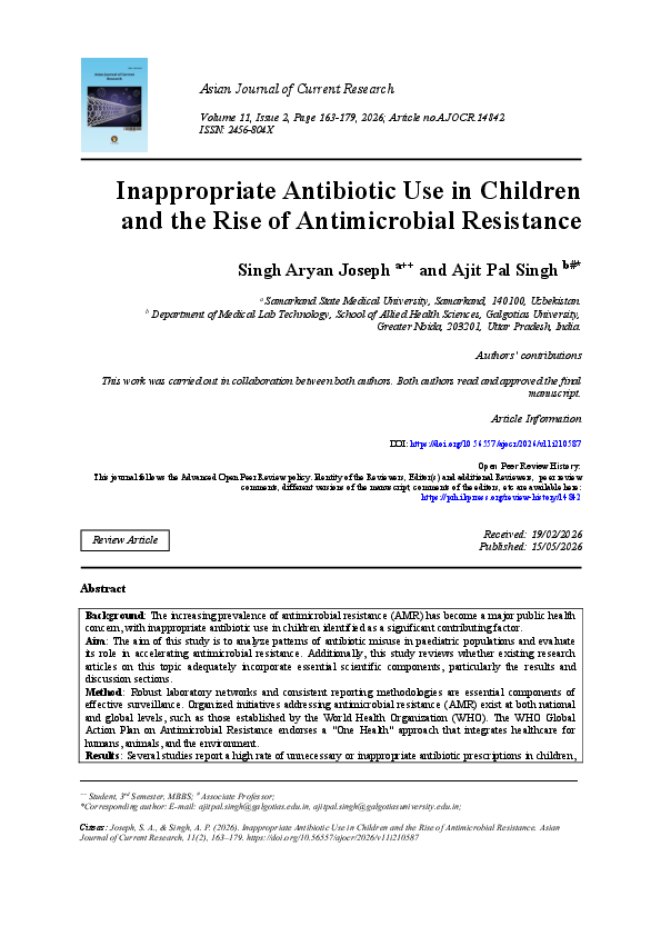 (PDF) Inappropriate Antibiotic Use in Children and the Rise of ...