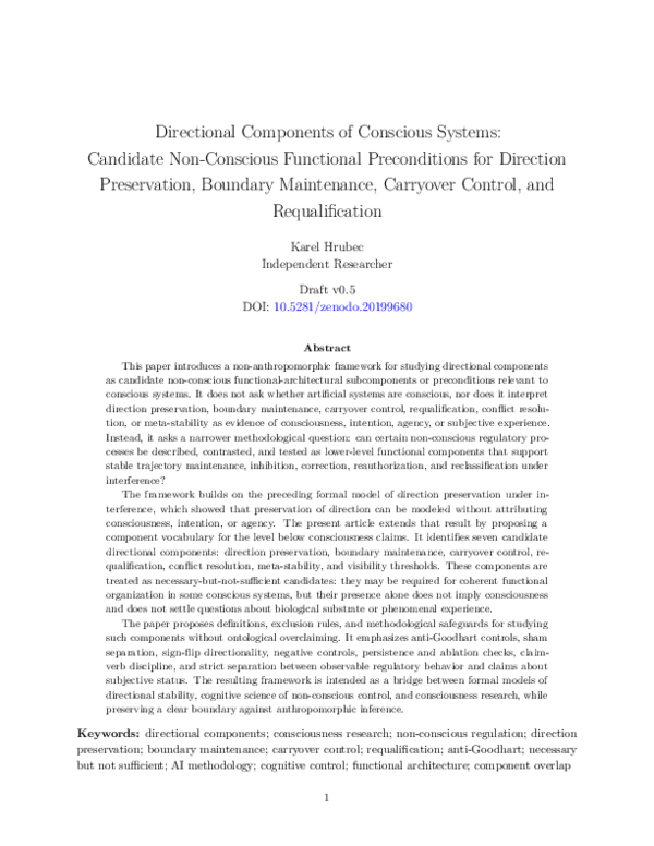 (PDF) Directional Components of Conscious Systems: Candidate Non ...