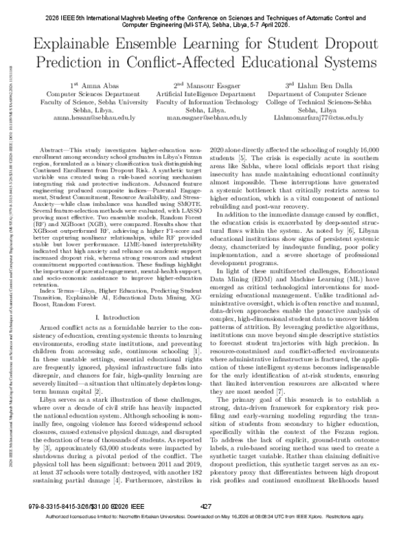 (PDF) Explainable Ensemble Learning for Student Dropout Prediction in ...