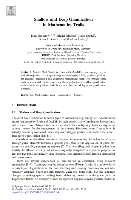 (PDF) Shallow and Deep Gamification in Mathematics Trails