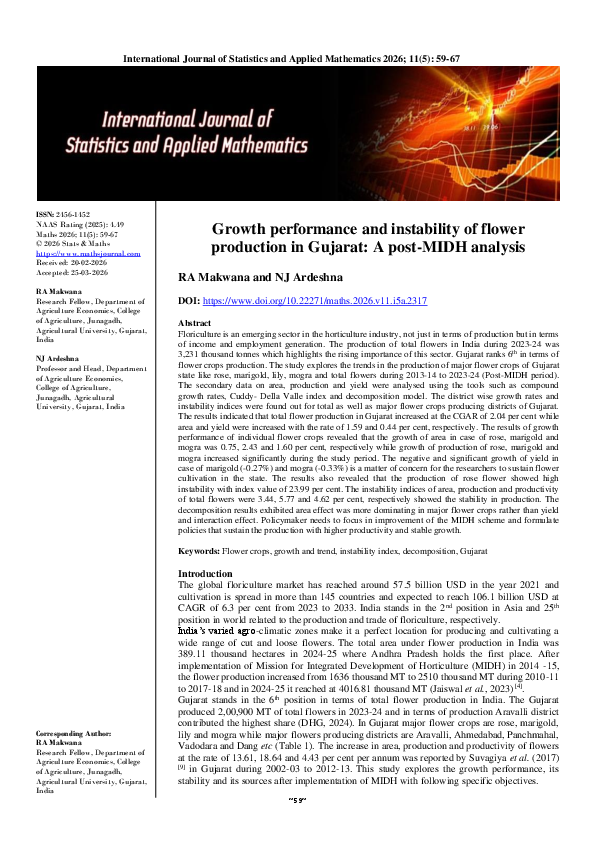 (PDF) Growth performance and instability of flower production in ...