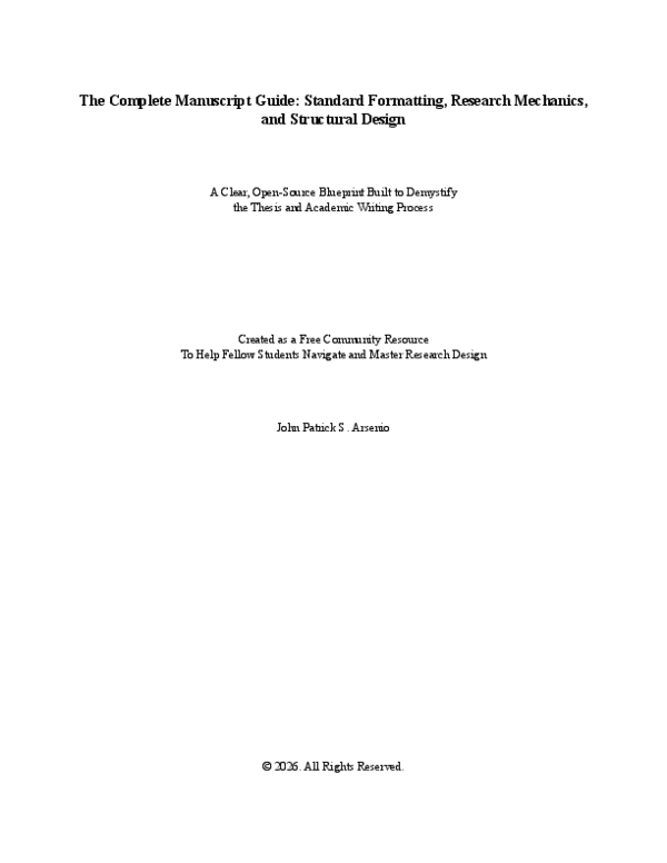 (PDF) The Complete Manuscript Guide: Standard Formatting, Research ...