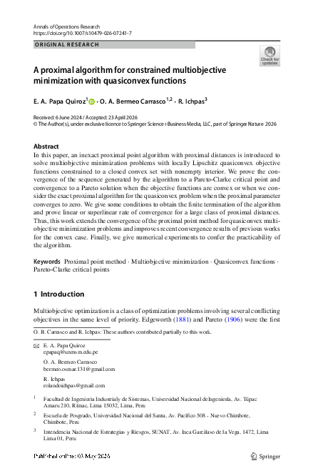 (PDF) A proximal algorithm for constrained multiobjective minimization ...