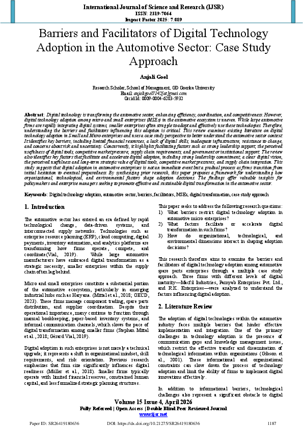 (PDF) Barriers and Facilitators of Digital Technology Adoption in the ...