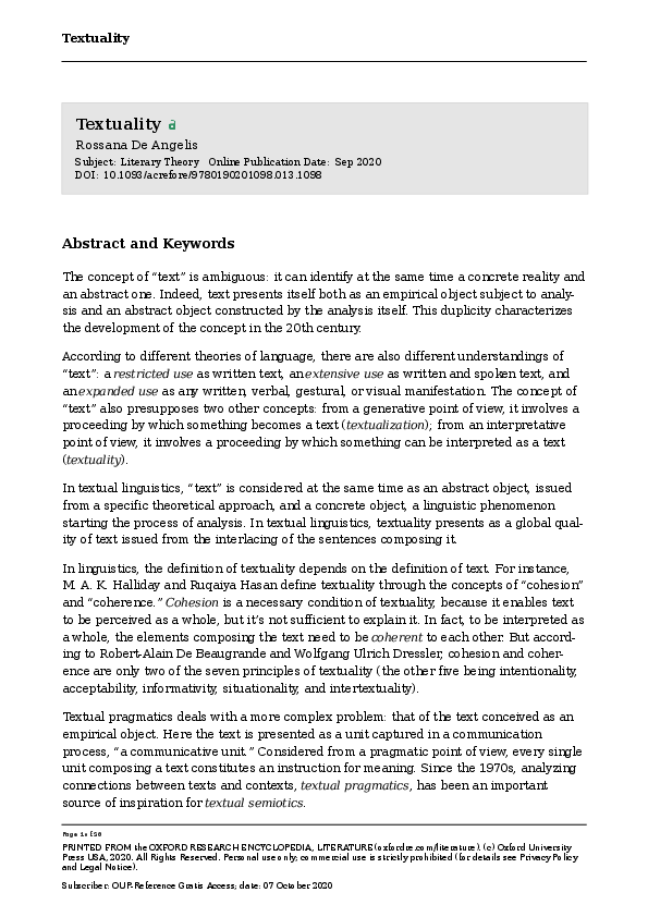 (PDF) Textuality