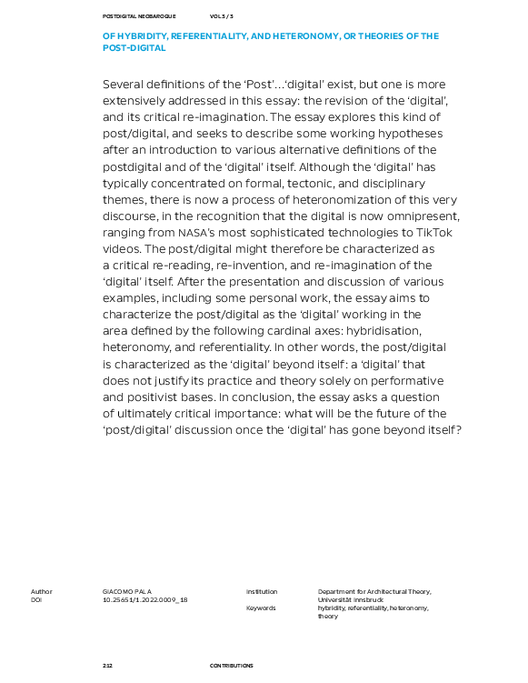 (PDF) OF HYBRIDITY, REFERENTIALITY, AND HETERONOMY , OR THEORIES OF THE ...