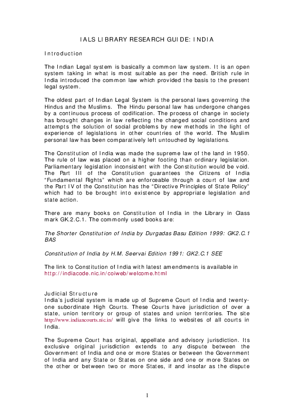 (PDF) IALS Library research guide: India