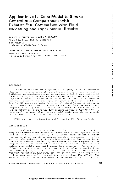(PDF) Application Of A Zone Model To Smoke Control In A Compartment ...