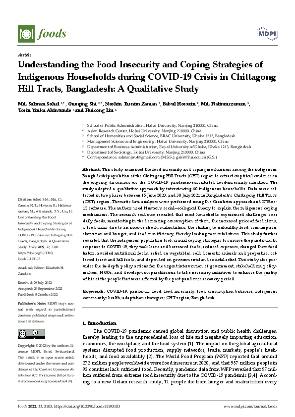 (PDF) Understanding the Food Insecurity and Coping Strategies of ...