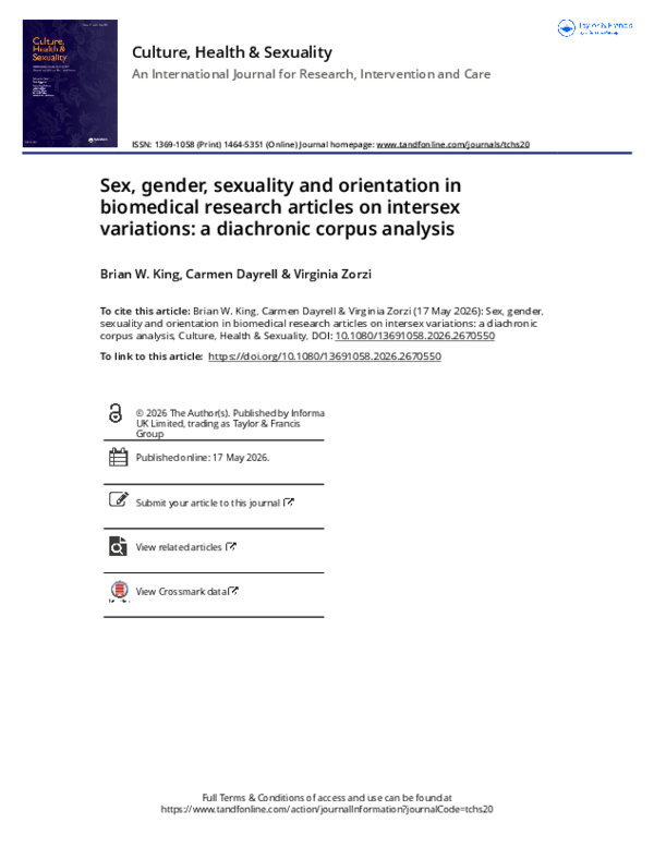 (PDF) Sex, gender, sexuality and orientation in biomedical research ...