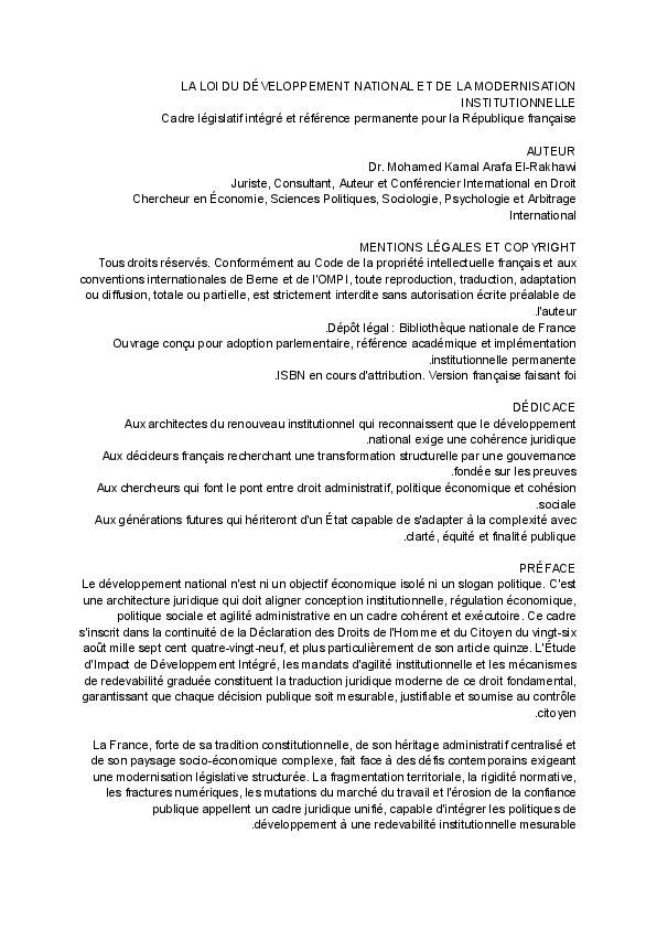 (PDF) LA LOI DU DÉVELOPPEMENT NATIONAL ET DE LA MODERNISATION ...