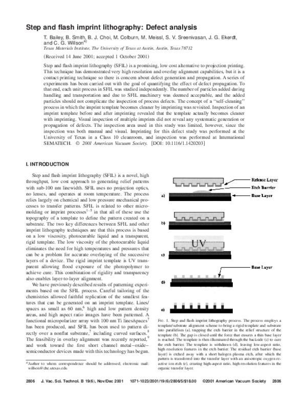 (PDF) Step and flash imprint lithography: Defect analysis