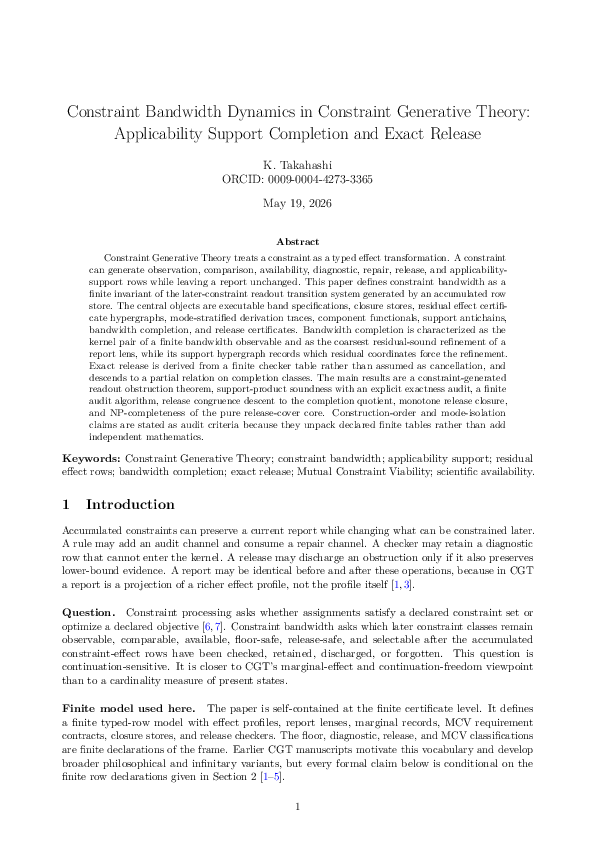 (PDF) Constraint Bandwidth Dynamics in Constraint Generative Theory ...