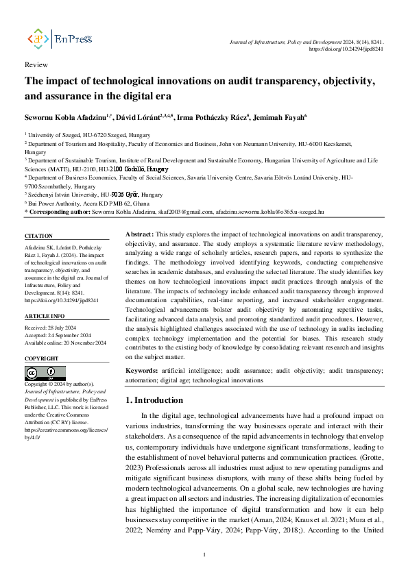 (PDF) The impact of technological innovations on audit transparency ...