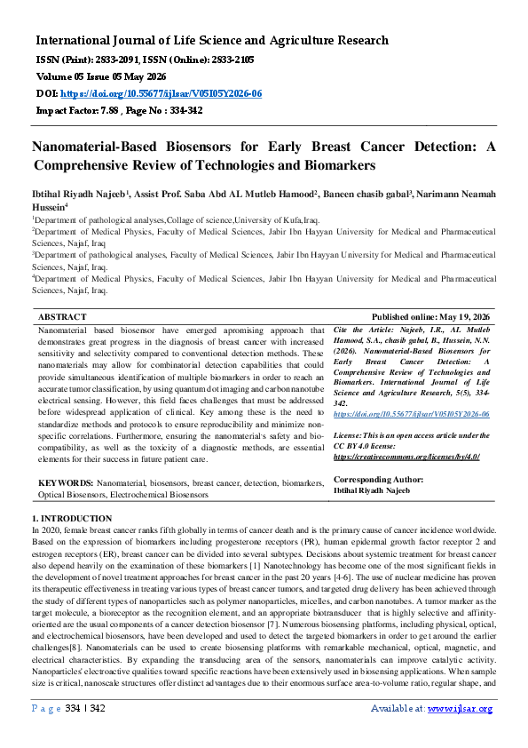 (PDF) Nanomaterial-Based Biosensors for Early Breast Cancer Detection ...