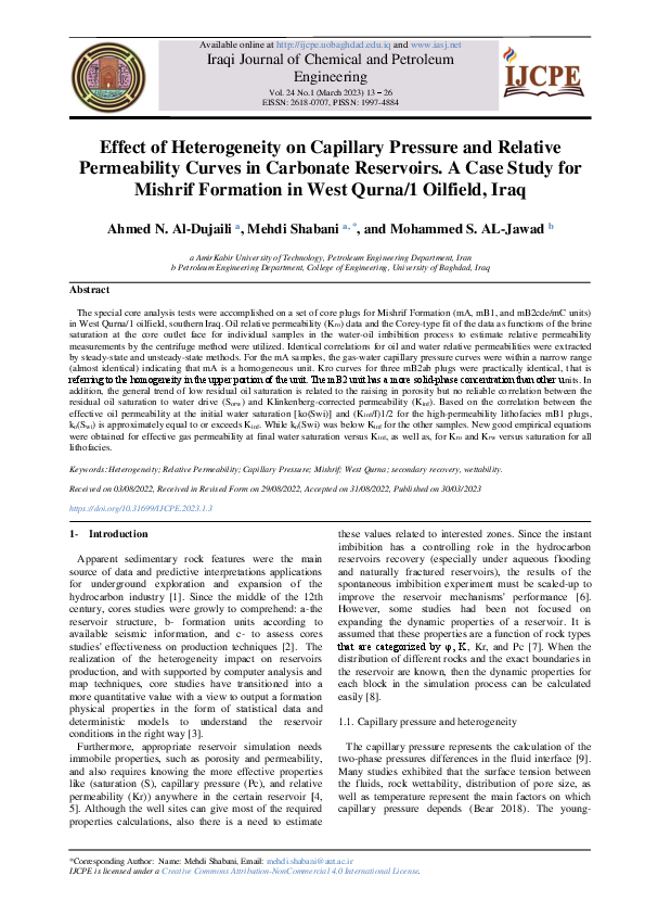 (PDF) Effect of Heterogeneity on Capillary Pressure and Relative ...