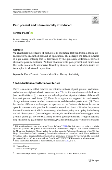 (PDF) Past, present and future modally introduced