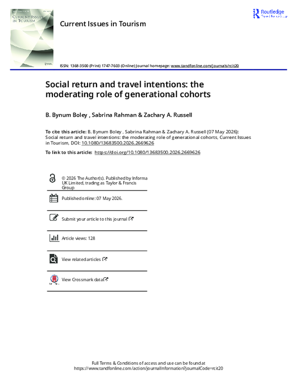(PDF) Social return and travel intentions: the moderating role of ...