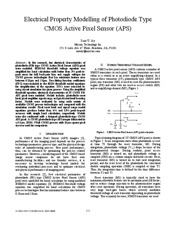 (PDF) Electrical property modelling of photodiode type CMOS active ...