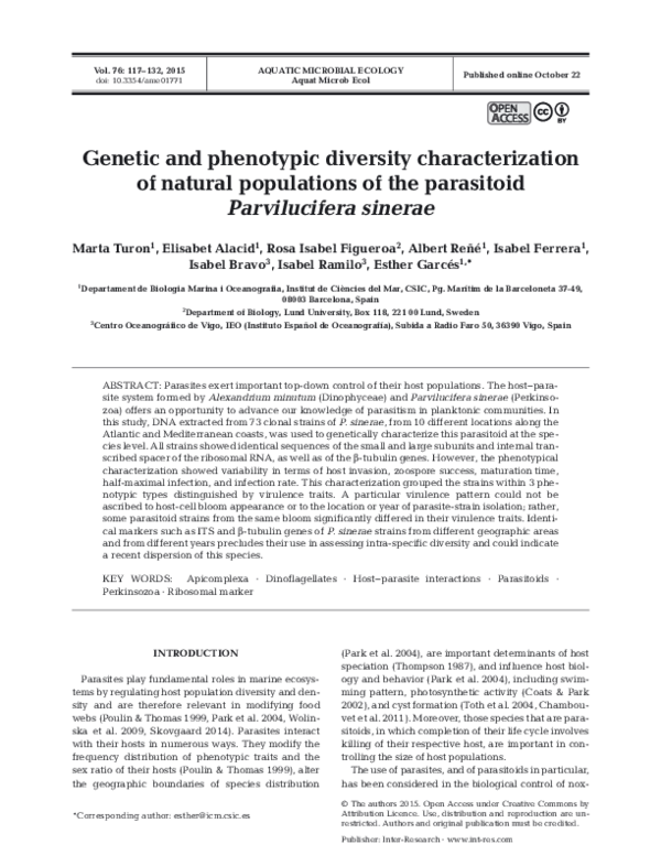(PDF) Genetic and phenotypic diversity characterization of natural ...