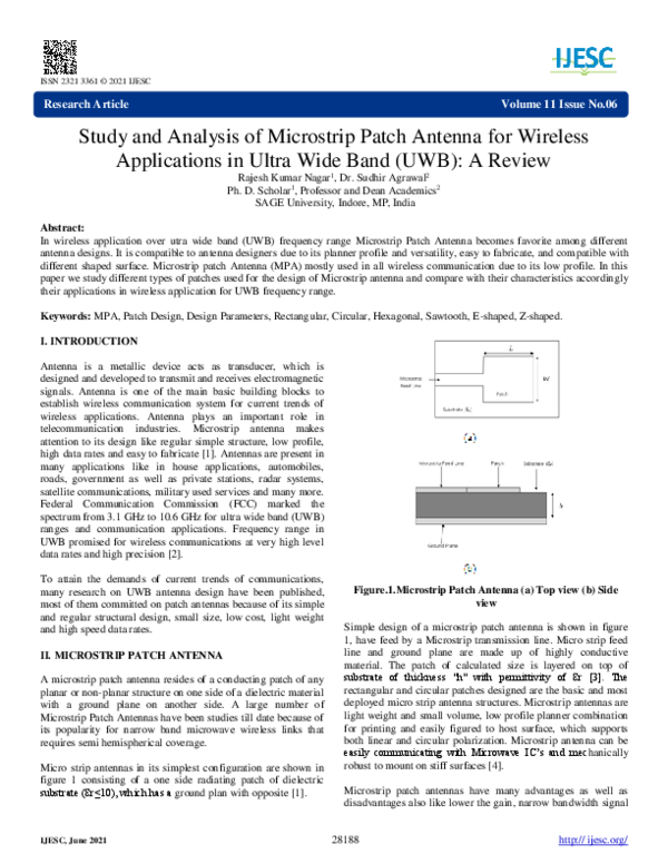 (PDF) Study and Analysis of Microstrip Patch Antenna for Wireless ...