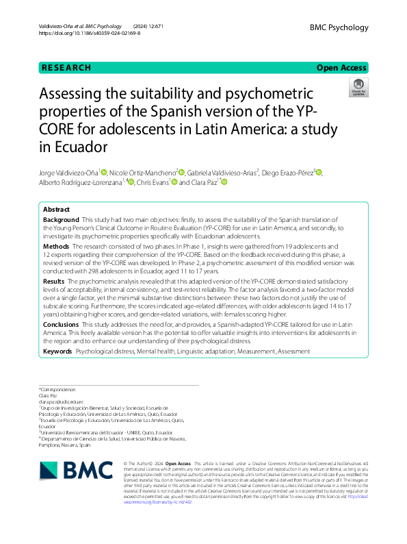 (PDF) Assessing the suitability and psychometric properties of the ...