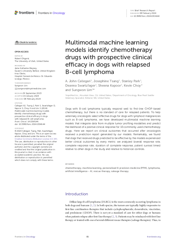 (PDF) Multimodal machine learning models identify chemotherapy drugs ...