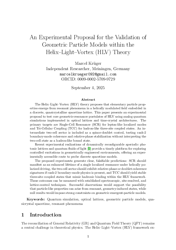 (PDF) An Experimental Proposal for the Validation of Geometric Particle ...
