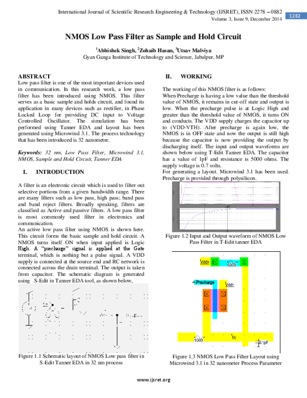(PDF) NMOS Low Pass Filter as Sample and Hold Circuit