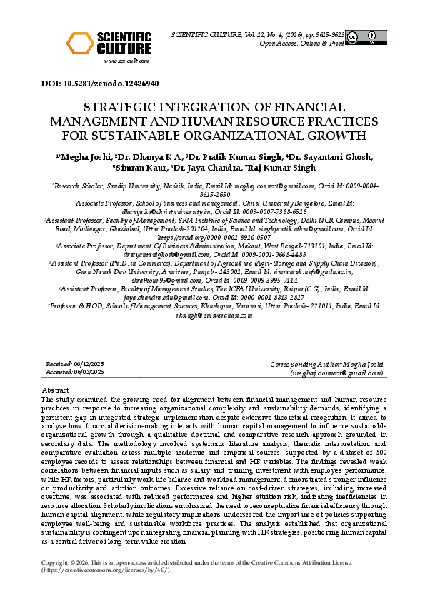 (PDF) STRATEGIC INTEGRATION OF FINANCIAL MANAGEMENT AND HUMAN RESOURCE ...