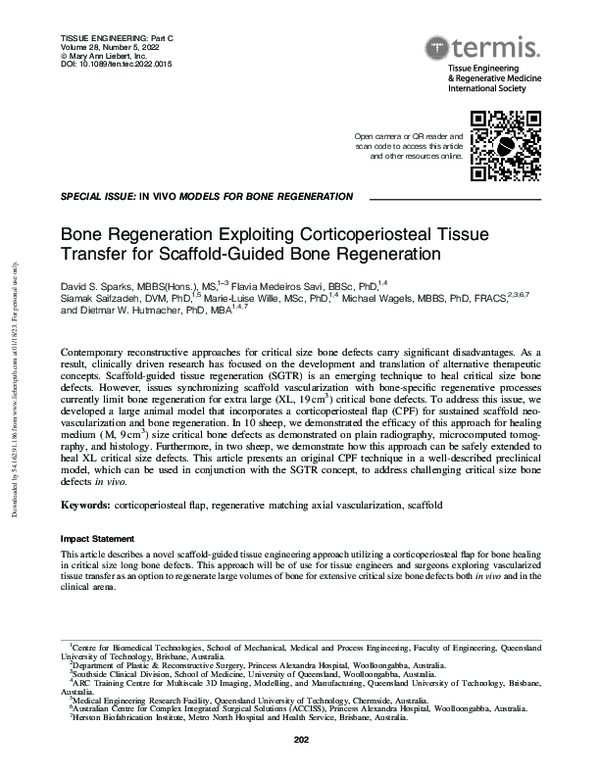 (PDF) Bone Regeneration Exploiting Corticoperiosteal Tissue Transfer ...