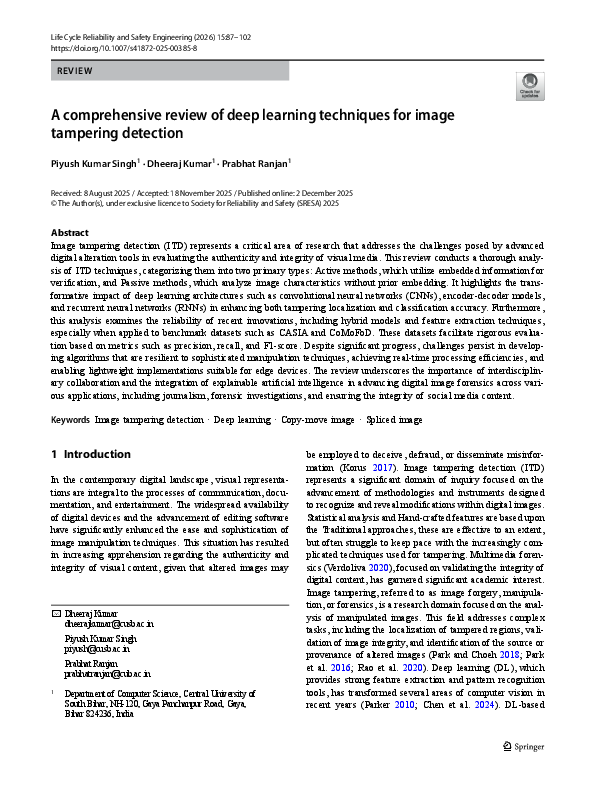 (PDF) A comprehensive review of deep learning techniques for image ...