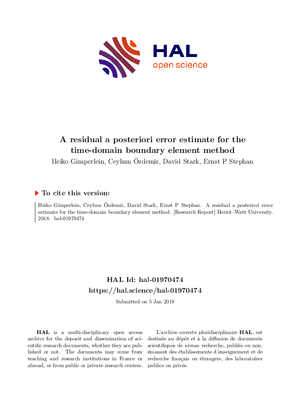 (PDF) A residual a posteriori error estimate for the time–domain ...