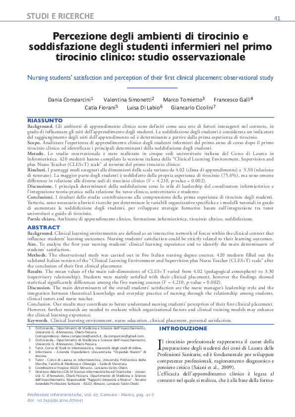 (PDF) [Nursing students' satisfaction and perception of their first ...