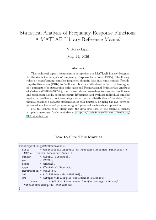 (PDF) Statistical Analysis of Frequency Response Functions: A MATLAB ...