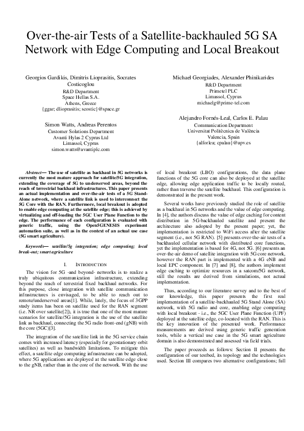 (PDF) Over-the-air Tests of a Satellite-backhauled 5G SA Network with ...