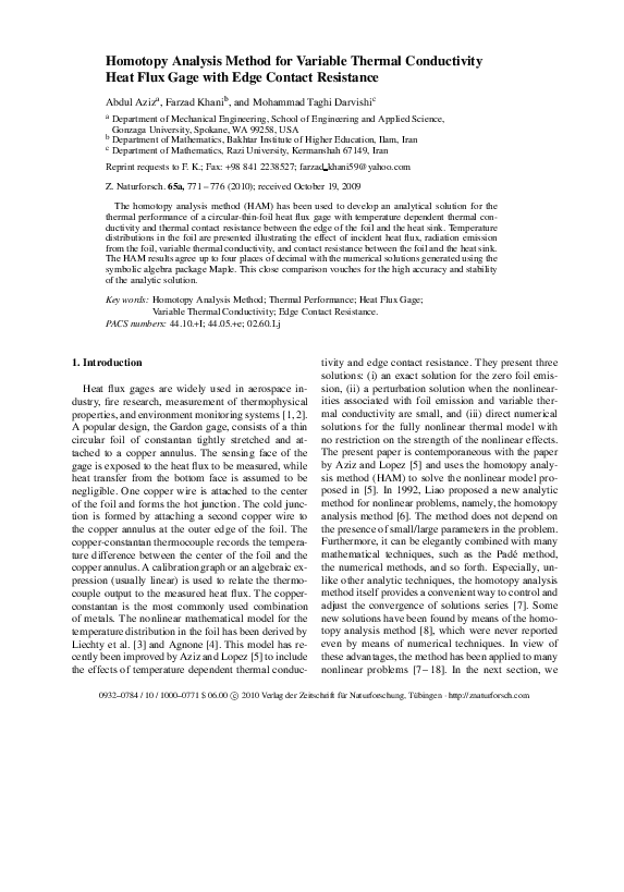 (PDF) Homotopy Analysis Method for Variable Thermal Conductivity Heat ...