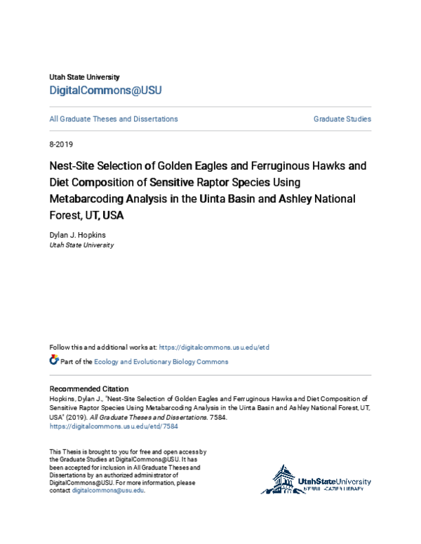 (PDF) Nest-Site Selection of Golden Eagles and Ferruginous Hawks and ...